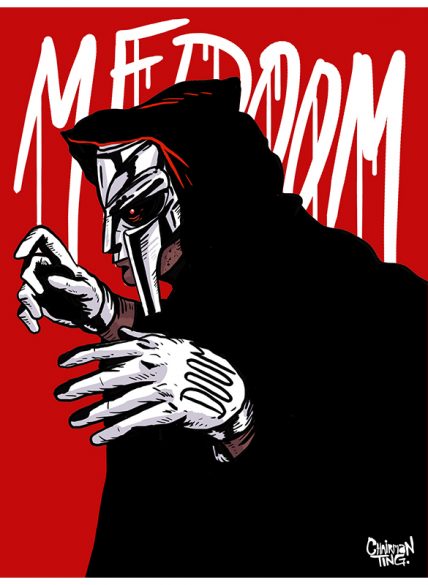 MF Doom illustrated.